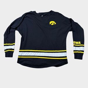 Iowa Hawkeyes Colosseum Women's Medium Long Sleeve Shirt Black Jersey Style
